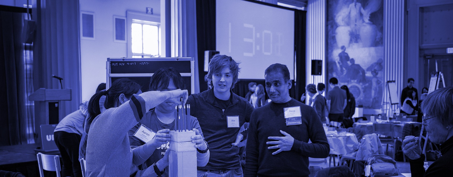 Mentor and students interacting at a UPOP event